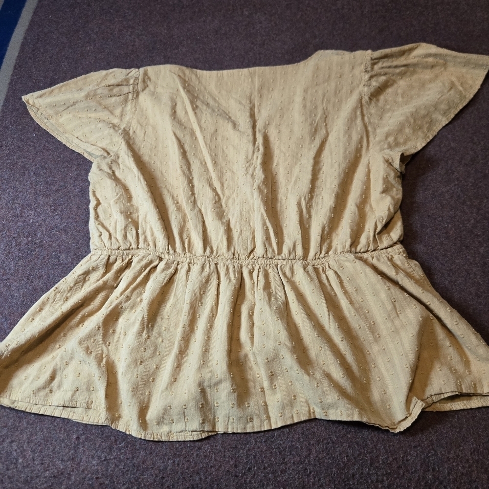 Lane Bryant Short-sleeve Peplum Blouse In Golden Orange Size 18 - Picture 11 of 11